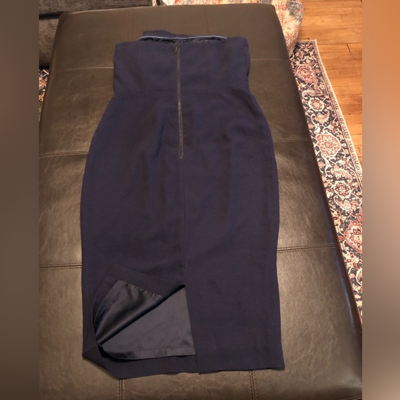 Misha Collection Sanzana Dress Midnight Blue Fitted Sz 8 Retail $455 - Picture 4 of 13